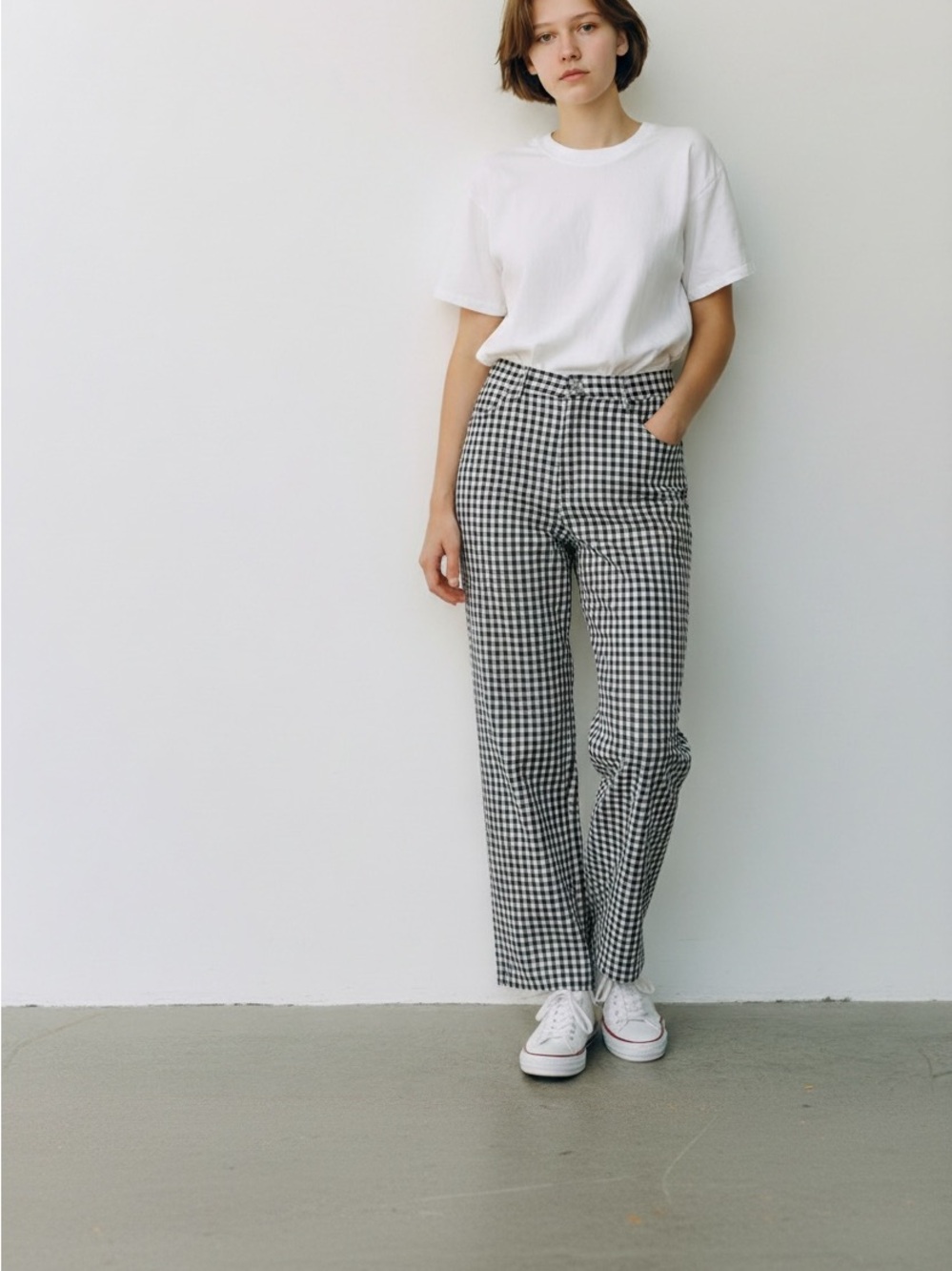 Dickies Black and White Houndstooth Pants
